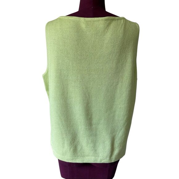 St John Santana Knit Top Scoop Neck size L Light Green - Picture 3 of 8
